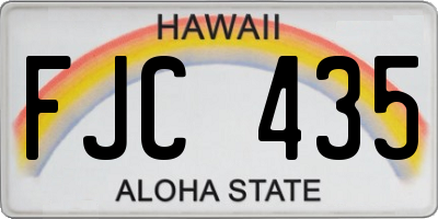 HI license plate FJC435