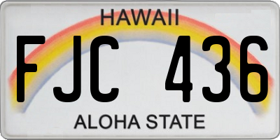 HI license plate FJC436