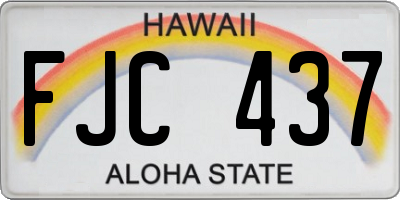 HI license plate FJC437