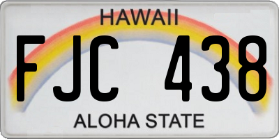 HI license plate FJC438