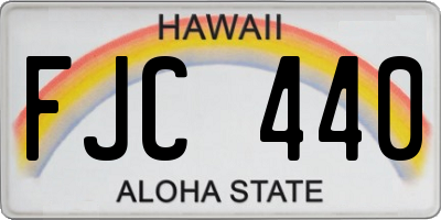HI license plate FJC440