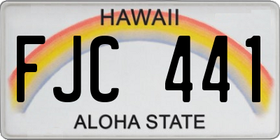 HI license plate FJC441