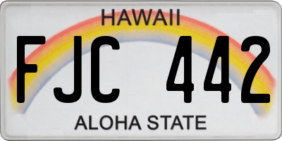 HI license plate FJC442