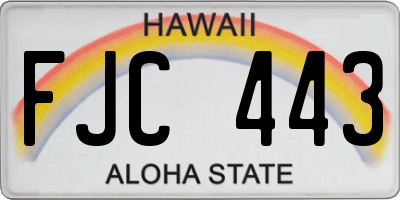 HI license plate FJC443