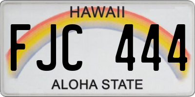 HI license plate FJC444