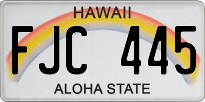 HI license plate FJC445