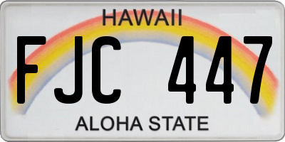 HI license plate FJC447