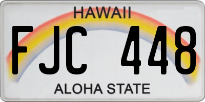 HI license plate FJC448