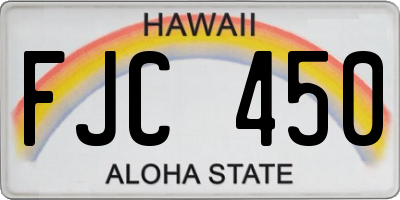 HI license plate FJC450