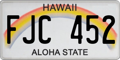 HI license plate FJC452