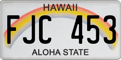 HI license plate FJC453