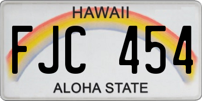 HI license plate FJC454