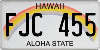 HI license plate FJC455