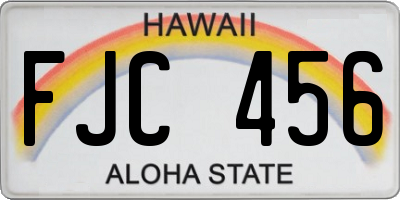 HI license plate FJC456