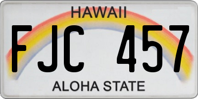 HI license plate FJC457