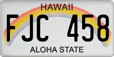 HI license plate FJC458