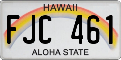 HI license plate FJC461