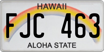 HI license plate FJC463