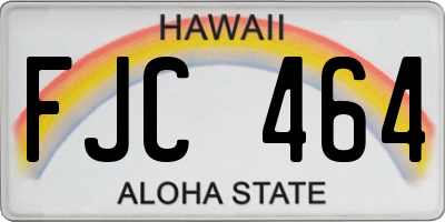 HI license plate FJC464