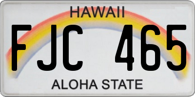 HI license plate FJC465