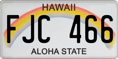 HI license plate FJC466