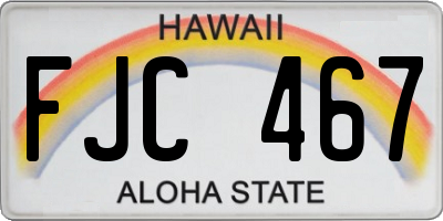 HI license plate FJC467