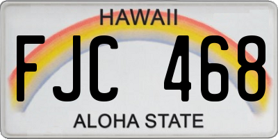 HI license plate FJC468