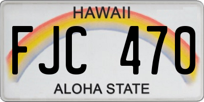 HI license plate FJC470