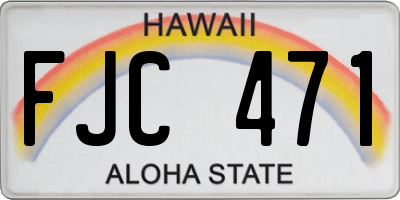 HI license plate FJC471