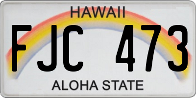 HI license plate FJC473