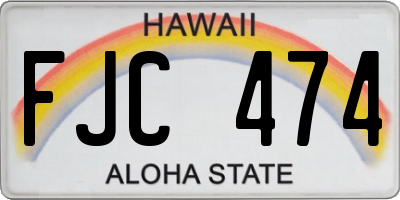 HI license plate FJC474