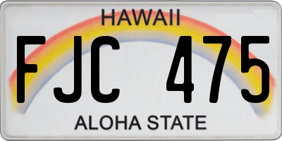 HI license plate FJC475