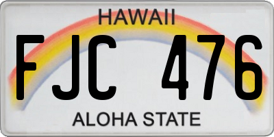 HI license plate FJC476