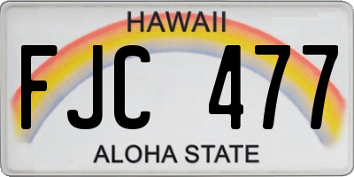 HI license plate FJC477