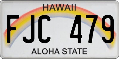 HI license plate FJC479
