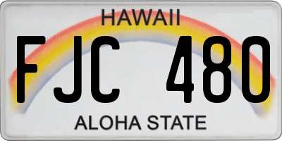 HI license plate FJC480