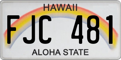 HI license plate FJC481