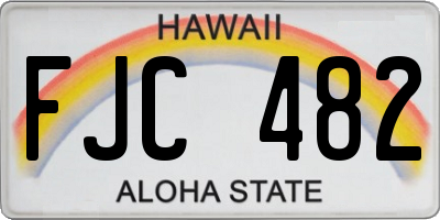 HI license plate FJC482