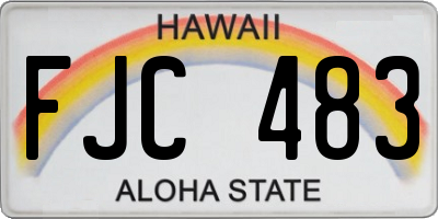HI license plate FJC483