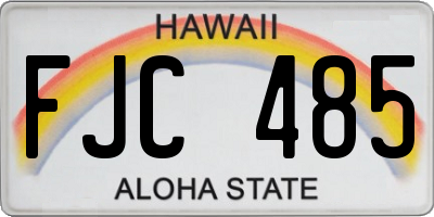 HI license plate FJC485
