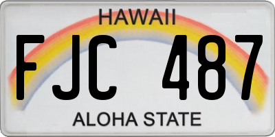 HI license plate FJC487