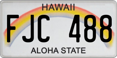 HI license plate FJC488