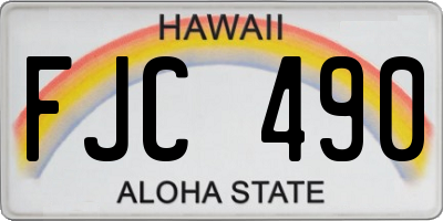 HI license plate FJC490