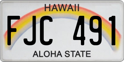 HI license plate FJC491