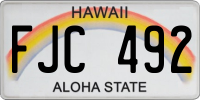 HI license plate FJC492