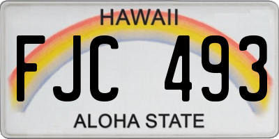 HI license plate FJC493