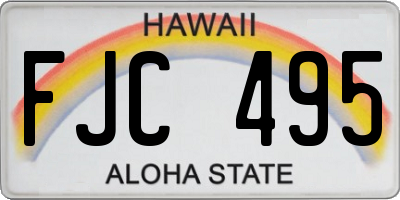 HI license plate FJC495