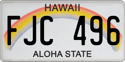 HI license plate FJC496