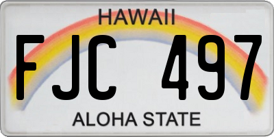 HI license plate FJC497