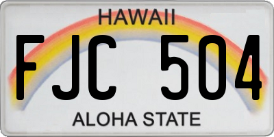 HI license plate FJC504